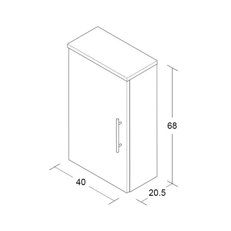 Belfry Bathroom 40 cm x 68 cm Wandbefestigter Schrank Salona